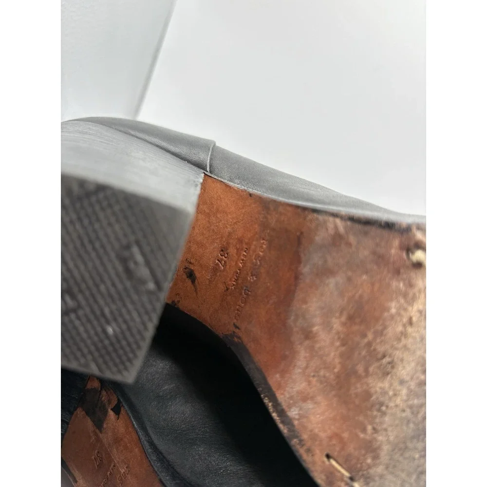 Rag & Bone Womens Black Heeled Bootie Back Zip Leather Shoes Size 37 US 7‎